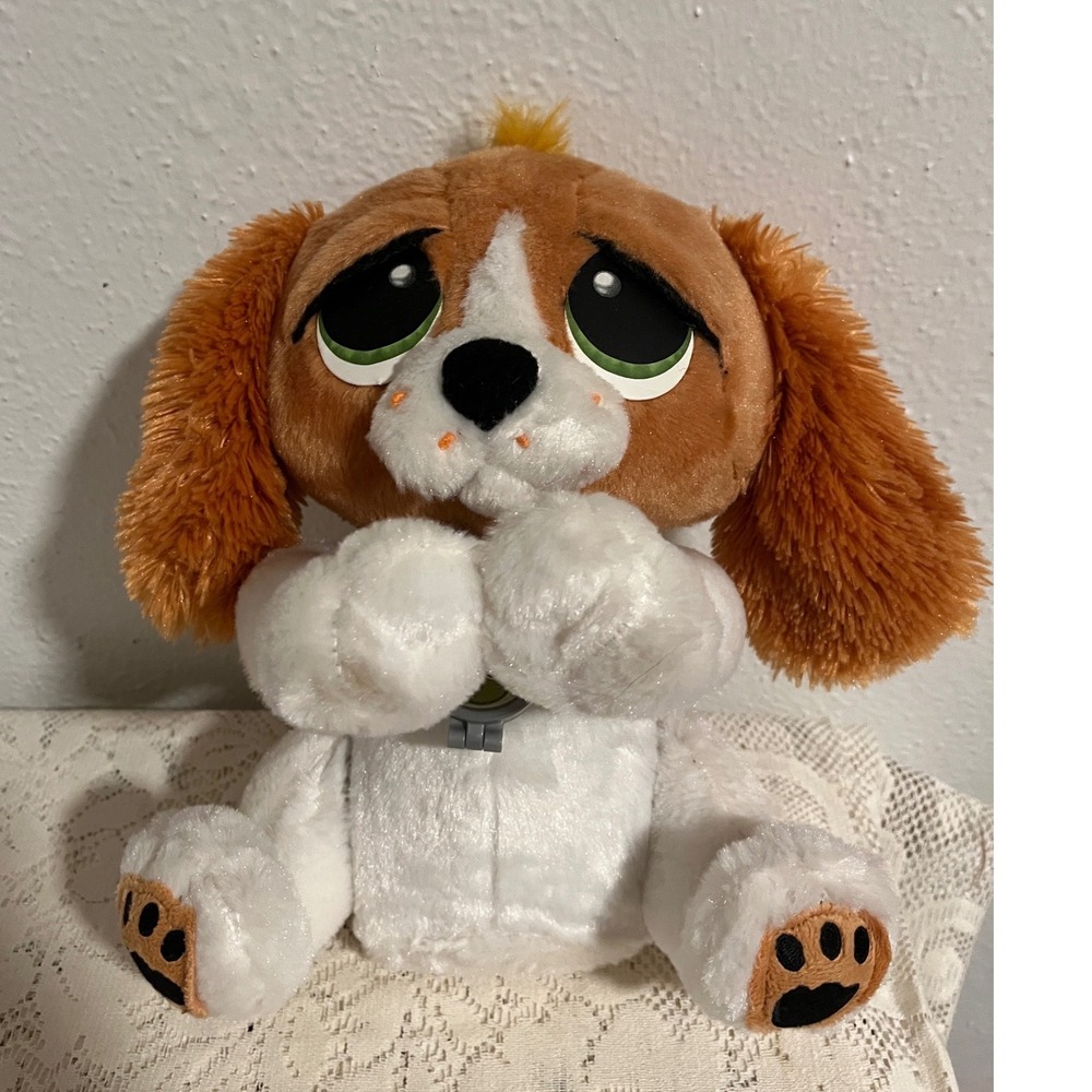 MGA Rescue Pets Wake Me Up Interactive Plush Puppy Dog Tan White Spaniel Toy